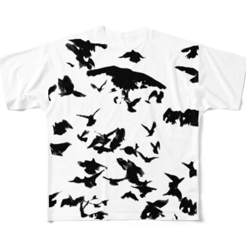 鳥　-群衆　crowd- フルグラフィックTシャツ