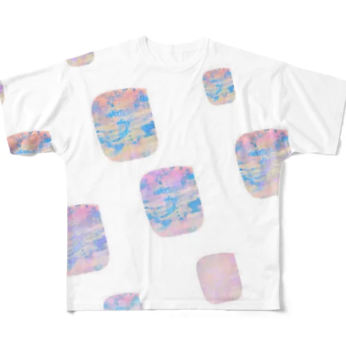 「あさやけ」キューブ柄 All-Over Print T-Shirt