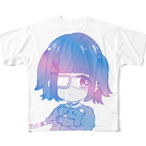地雷ちゃんTシャツ オーロラVer. All-Over Print T-Shirt