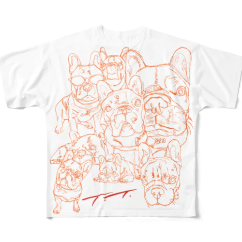 全面実家の犬 All-Over Print T-Shirt