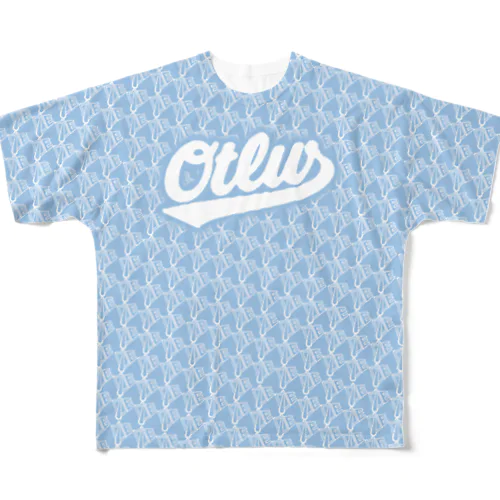 monogram powder blue フルグラフィックTシャツ