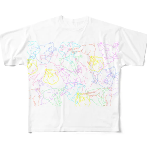 ふくよが　fat yoga All-Over Print T-Shirt