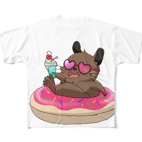 パリピ夏デグー フルグラフィックTシャツ