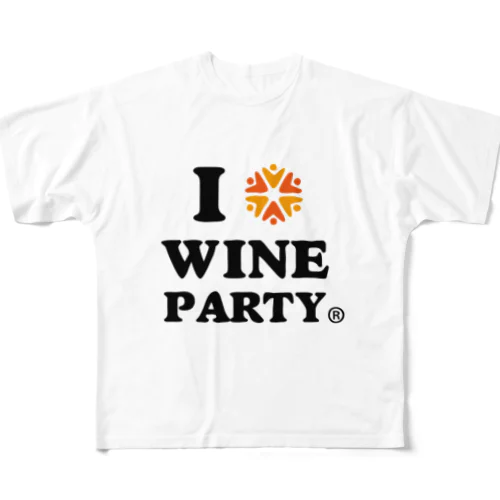 I love wine party フルグラフィックTシャツ