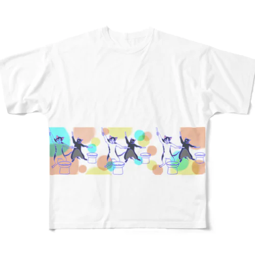 断食太鼓ポップ All-Over Print T-Shirt