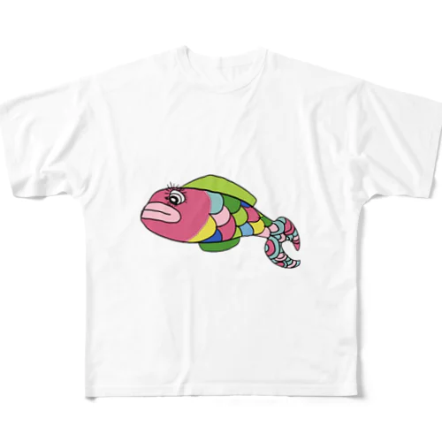カラフル色サカナ All-Over Print T-Shirt