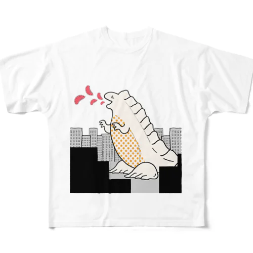 ギョウザウルス襲来!（カラー） All-Over Print T-Shirt