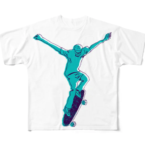 スケートボード All-Over Print T-Shirt