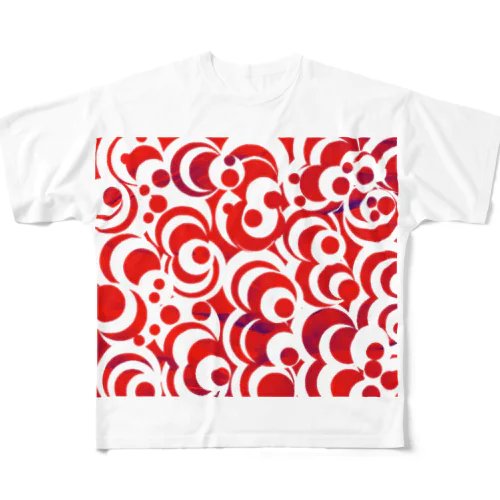 無題・赤 フルグラフィックTシャツ