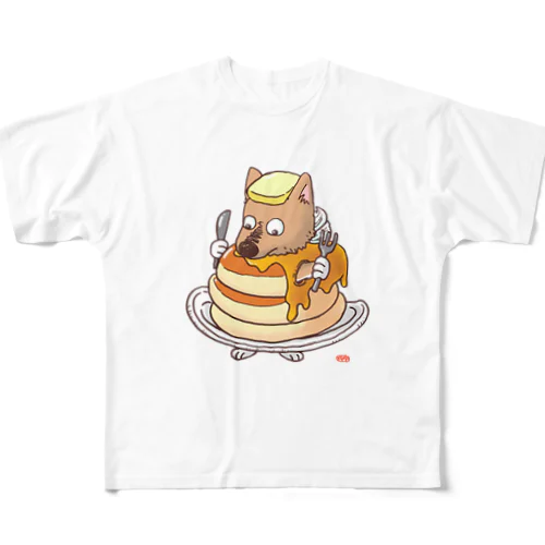 ホットケーキとガク フルグラフィックTシャツ