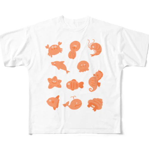 うみのいきもの All-Over Print T-Shirt