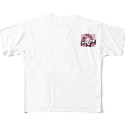 量産型ピンクヘアー All-Over Print T-Shirt