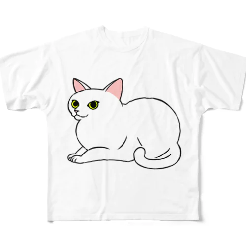 猫 フルグラフィックTシャツ