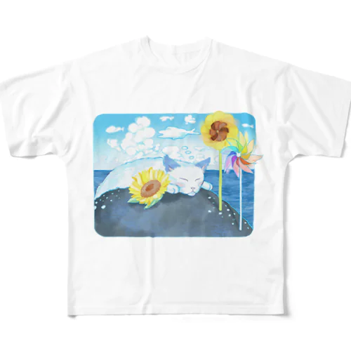 夢見る海の猫ちゃん All-Over Print T-Shirt