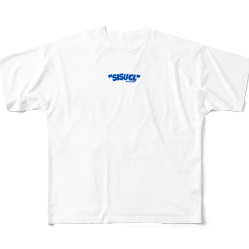 クルルス　BLUE フルグラフィックTシャツ