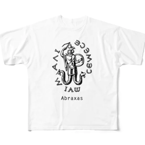 古代秘教・グノーシス主義の神アブラクサス フルグラフィックTシャツ