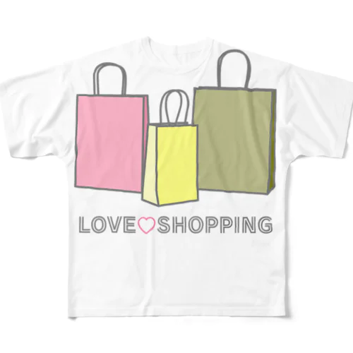 紙袋 LOVE SHOPPING All-Over Print T-Shirt