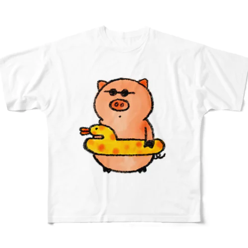 ブタの会海水浴 All-Over Print T-Shirt
