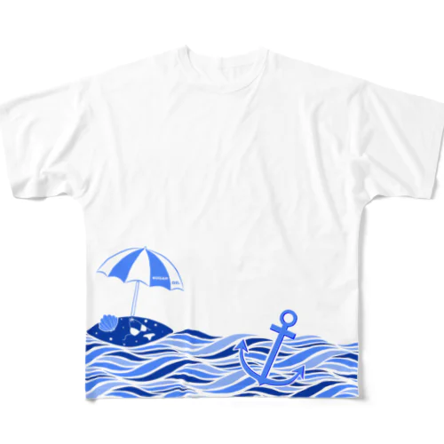 wave All-Over Print T-Shirt
