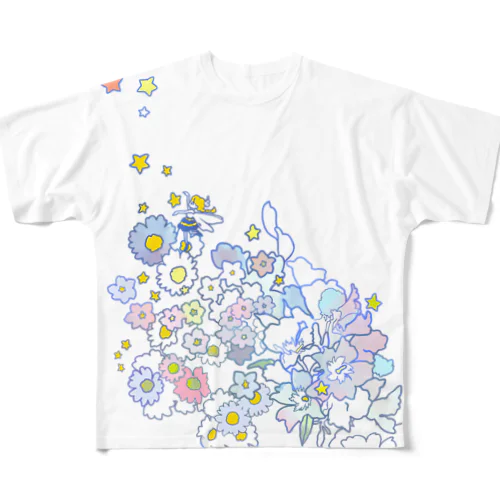 妖精と星 All-Over Print T-Shirt