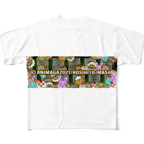 ANIMAGA 　+テキスト フルグラフィックTシャツ