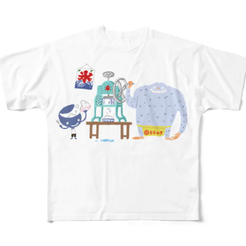 家亭氷室のかき氷 All-Over Print T-Shirt