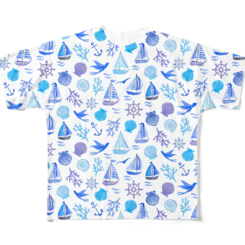 夏の海（ブルーバージョン） All-Over Print T-Shirt