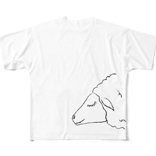 すやすやシープ(白) All-Over Print T-Shirt
