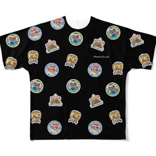 patches/black All-Over Print T-Shirt