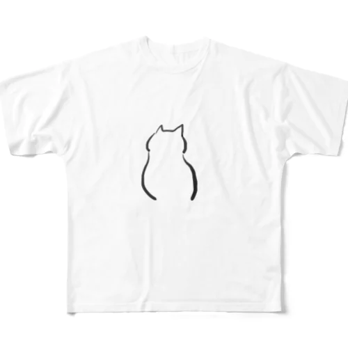 さりげなく猫 フルグラフィックTシャツ