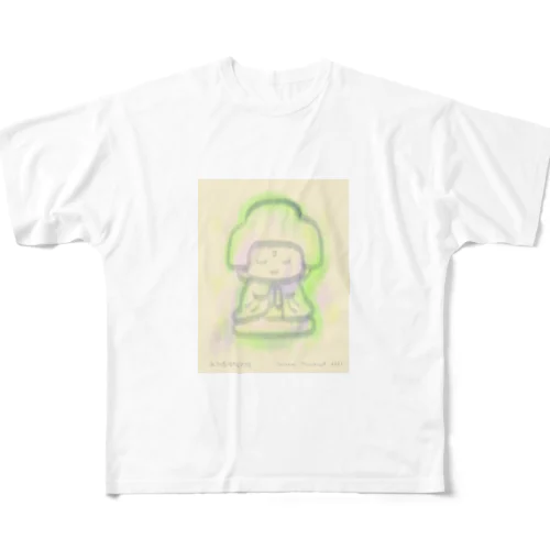 ゆる仏画「アフロ仏」 フルグラフィックTシャツ