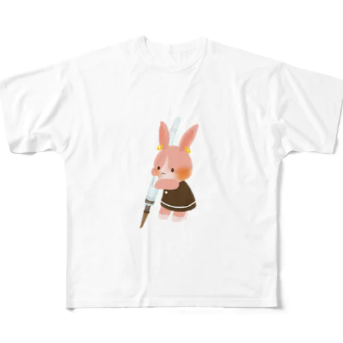 お絵描きうさぎちゃん All-Over Print T-Shirt