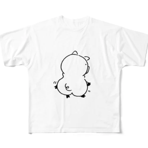 ブタの会プリプリくん フルグラフィックTシャツ