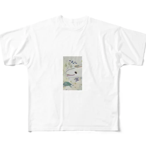 白いるかの深海世界 フルグラフィックTシャツ