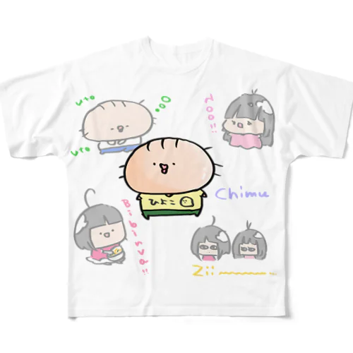 ちむ (わいわい) フルグラフィックTシャツ