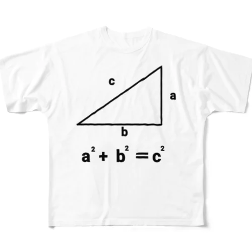 直角三角形 フルグラフィックTシャツ