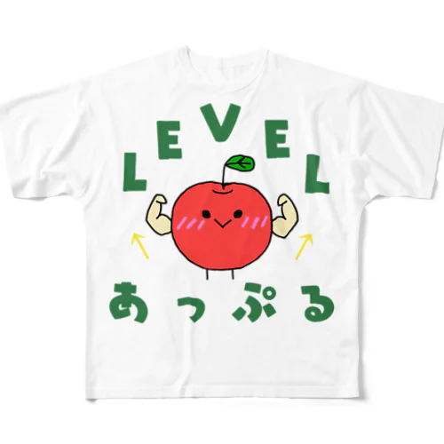 Level あっぷる フルグラフィックTシャツ