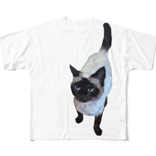 シャム猫ちゃん フルグラフィックTシャツ