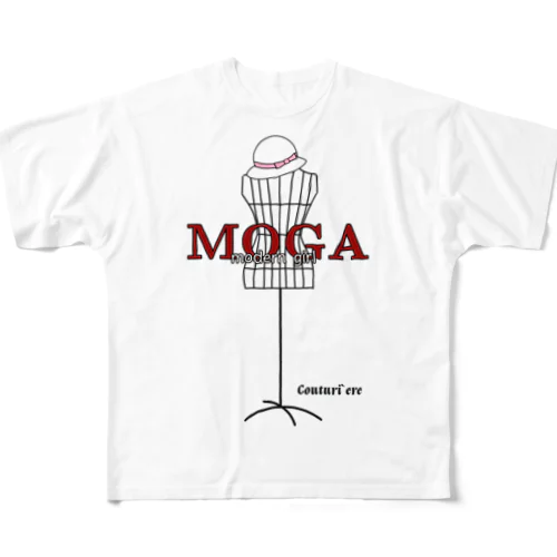 MOGA    Atype     白back フルグラフィックTシャツ