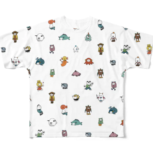 いきもののプリント All-Over Print T-Shirt