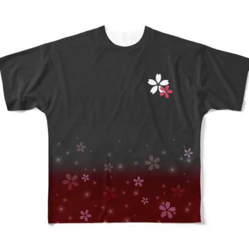 桜井くんの夜の紅桜 フルグラフィックTシャツ