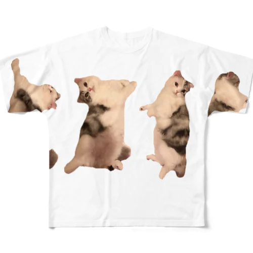 子猫マンチカンTシャツ フルグラフィックTシャツ