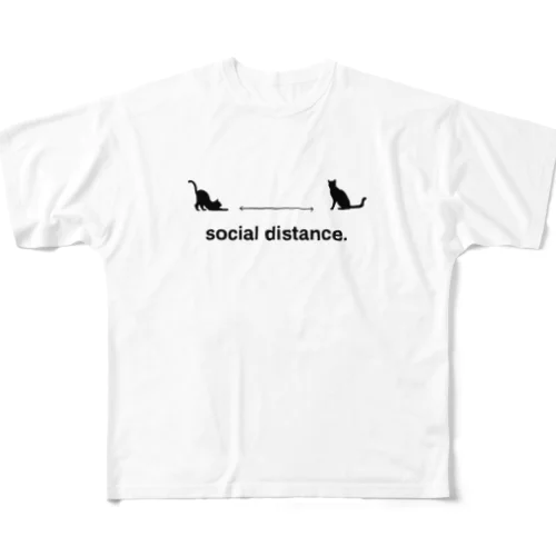 social distance. フルグラフィックTシャツ