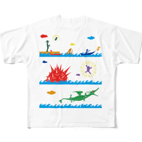 ヤノベケンジ《ラッキードラゴンのおはなし》（デザインNo.1） フルグラフィックTシャツ