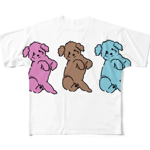 poodle フルグラフィックTシャツ