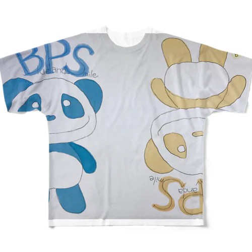 イエローパンダ&ブルーパンダ All-Over Print T-Shirt