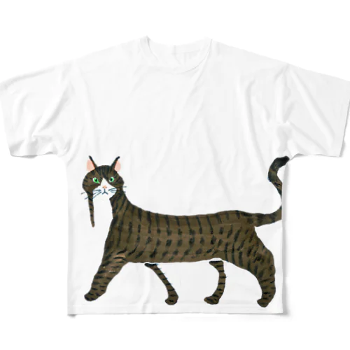 きじしろねこ フルグラフィックTシャツ