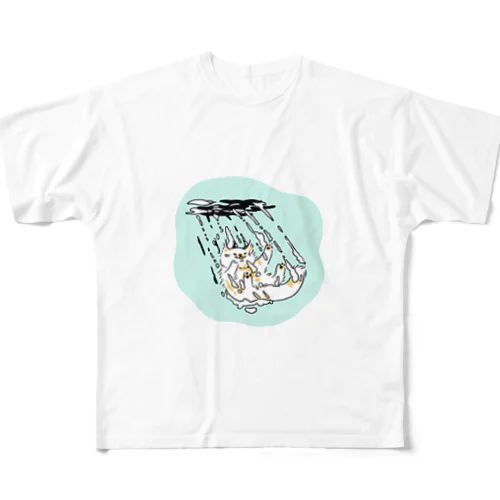 真夏の猫ダイブ All-Over Print T-Shirt