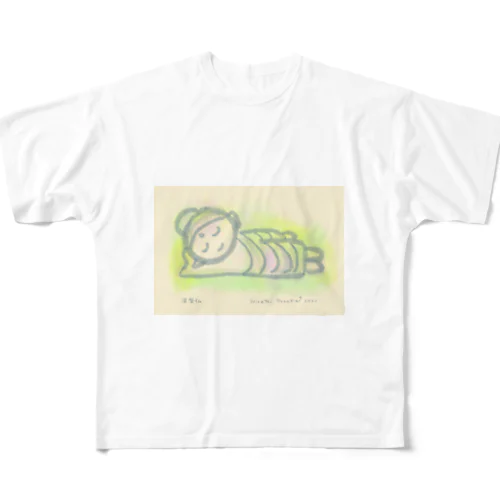 ゆる仏画「涅槃仏」 All-Over Print T-Shirt