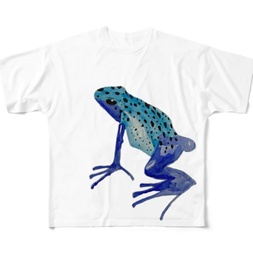 コバルトヤドクガエル🐸ですヨ‼️ フルグラフィックTシャツ